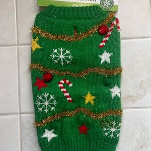 Dog Festive Green Holiday Sweater. Size small.